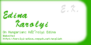 edina karolyi business card